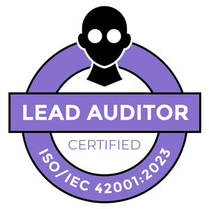 ISO/IEC 42001:2023 Lead Auditor badge — Mastermind Assurance